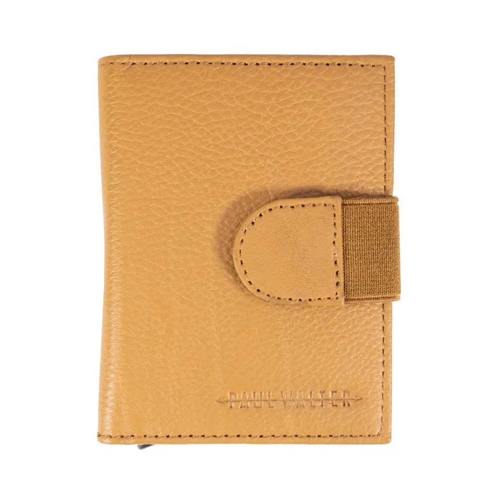 GENUINE LEATHER Automatic POP-UP Credit Card Holder with RFID Blocking